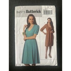 Butterick 4974 Misses Easy Knit Dress Flared Pullover Sz 6-14 Uncut